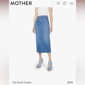 New Mother Denim Skirt called the pencil pusher.
